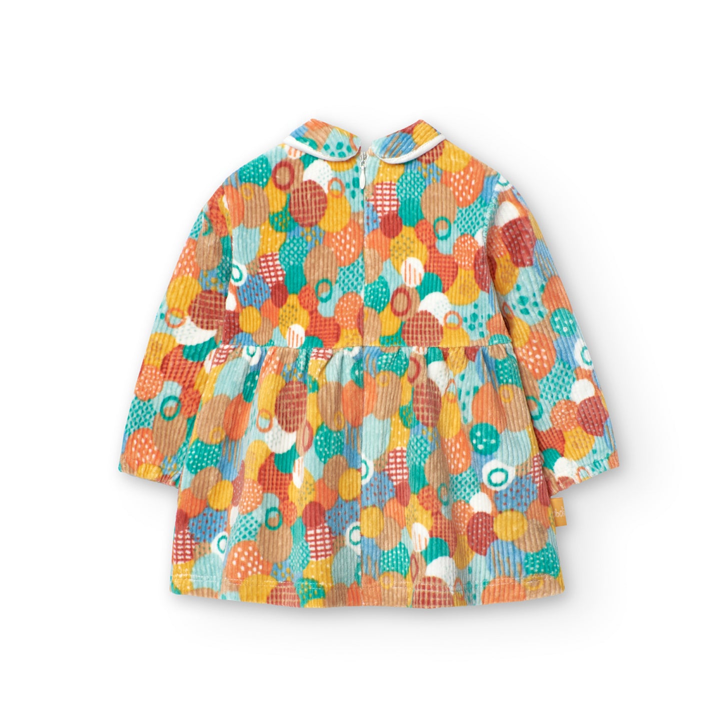 Vestito di velluto a coste per neonata con stampa a pois