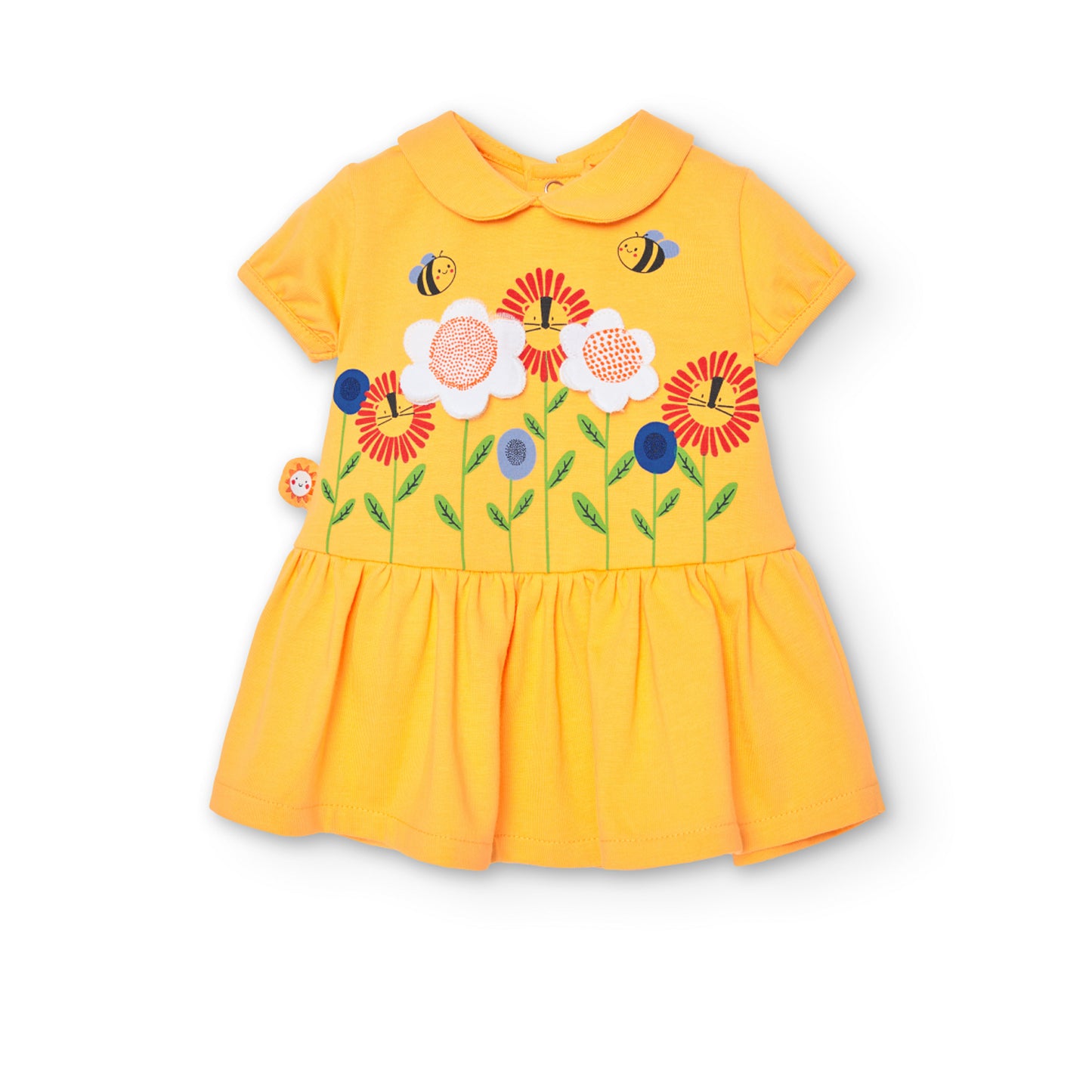 Vestito in jersey da neonata giallo