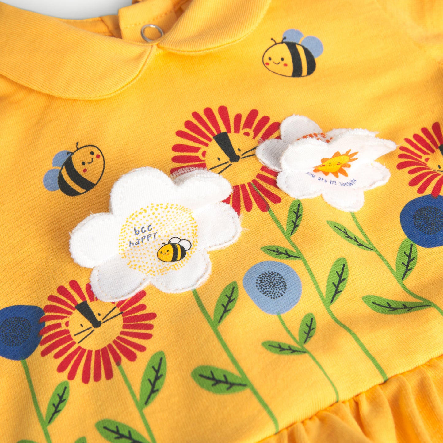 Vestito in jersey da neonata giallo