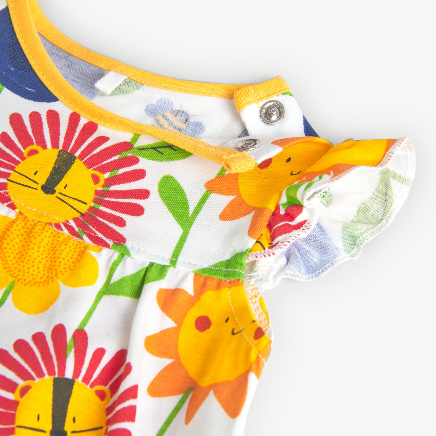 Tutina in jersey da neonato stampata gialla