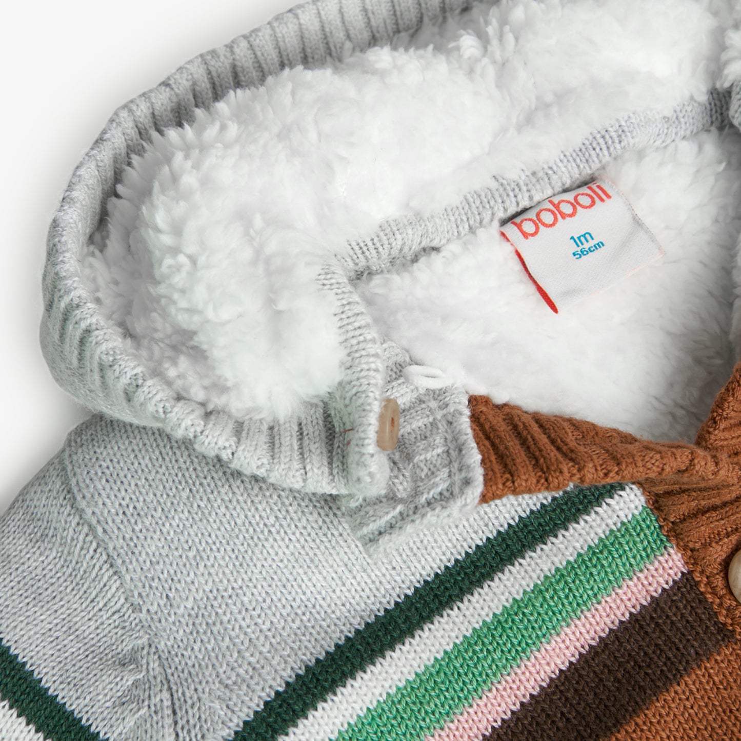 Giacca in tricot per neonato, grigio/verde