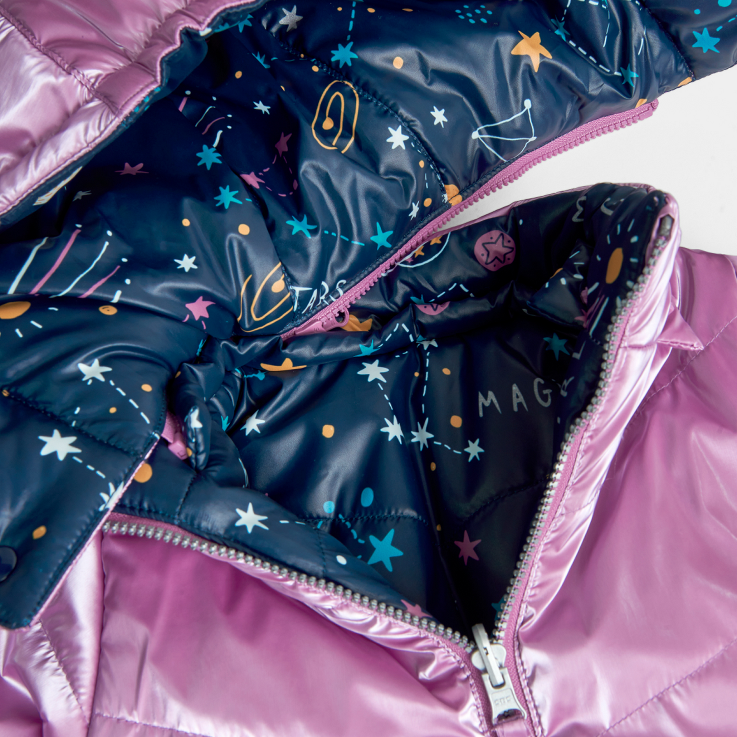Parka reversibile double face tessuto tecnico bambina