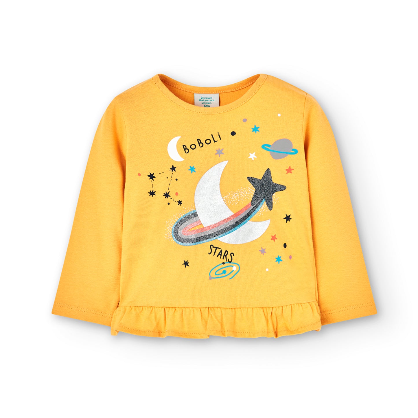 Maglia bambina manica lunga, ocra