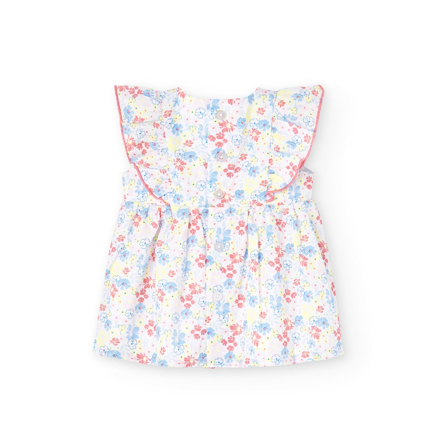 Vestito in popeline con stampa a fiori da neonato