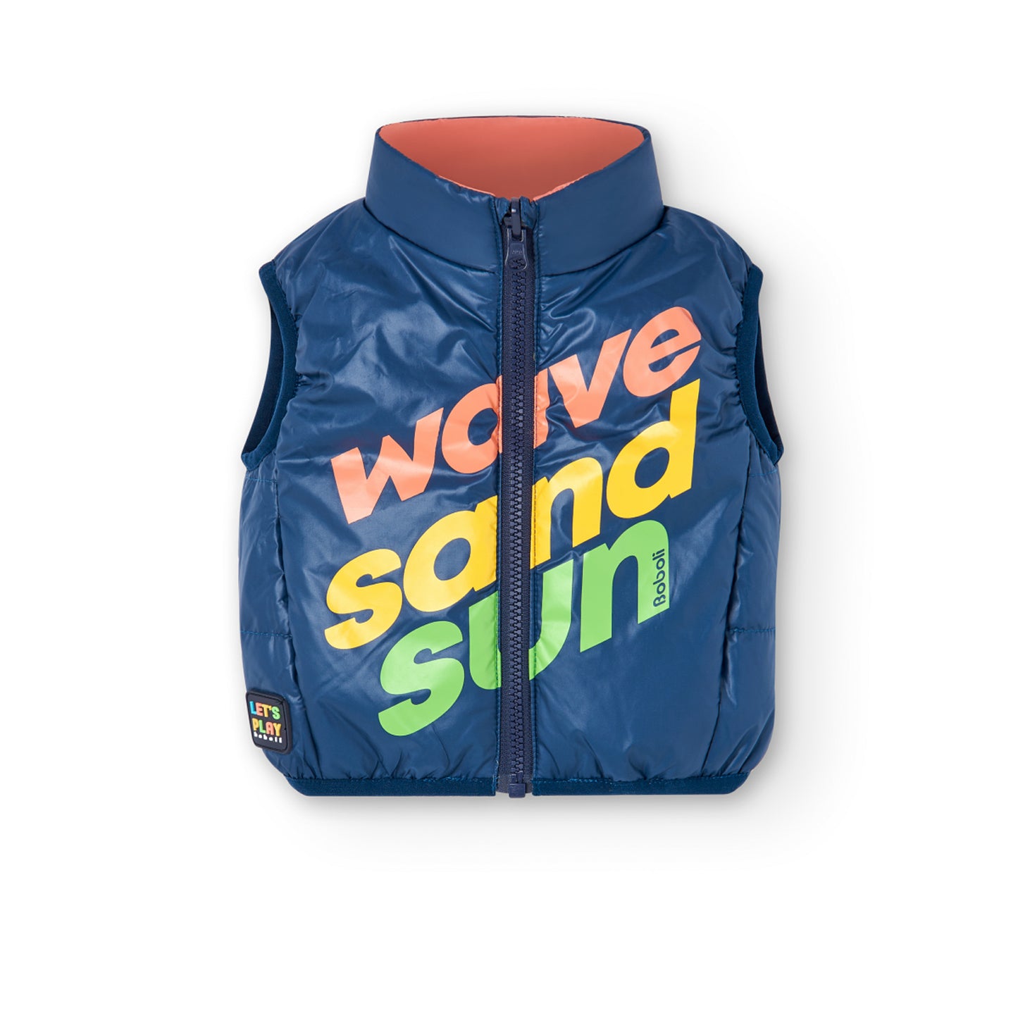Gilet double face in tessuto tecnico da bambino blu marino