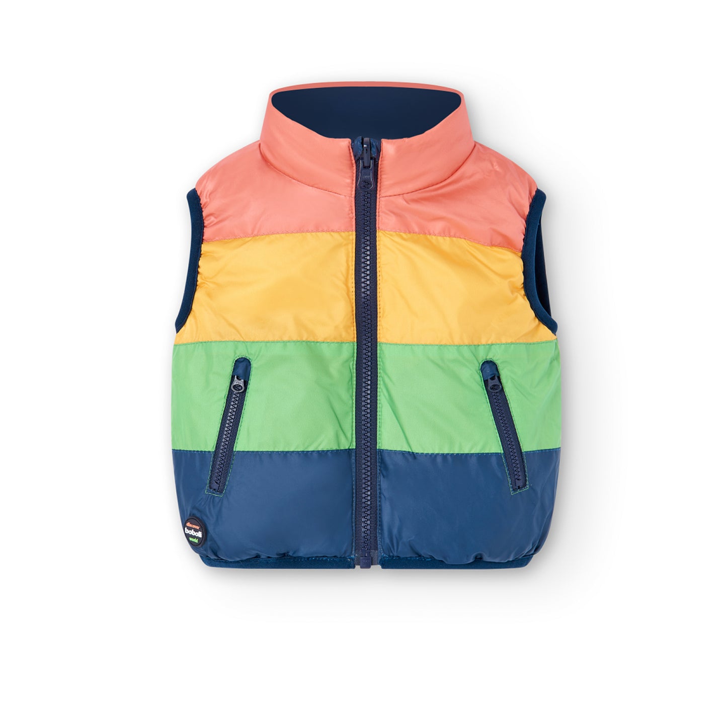 Gilet double face in tessuto tecnico da bambino blu marino