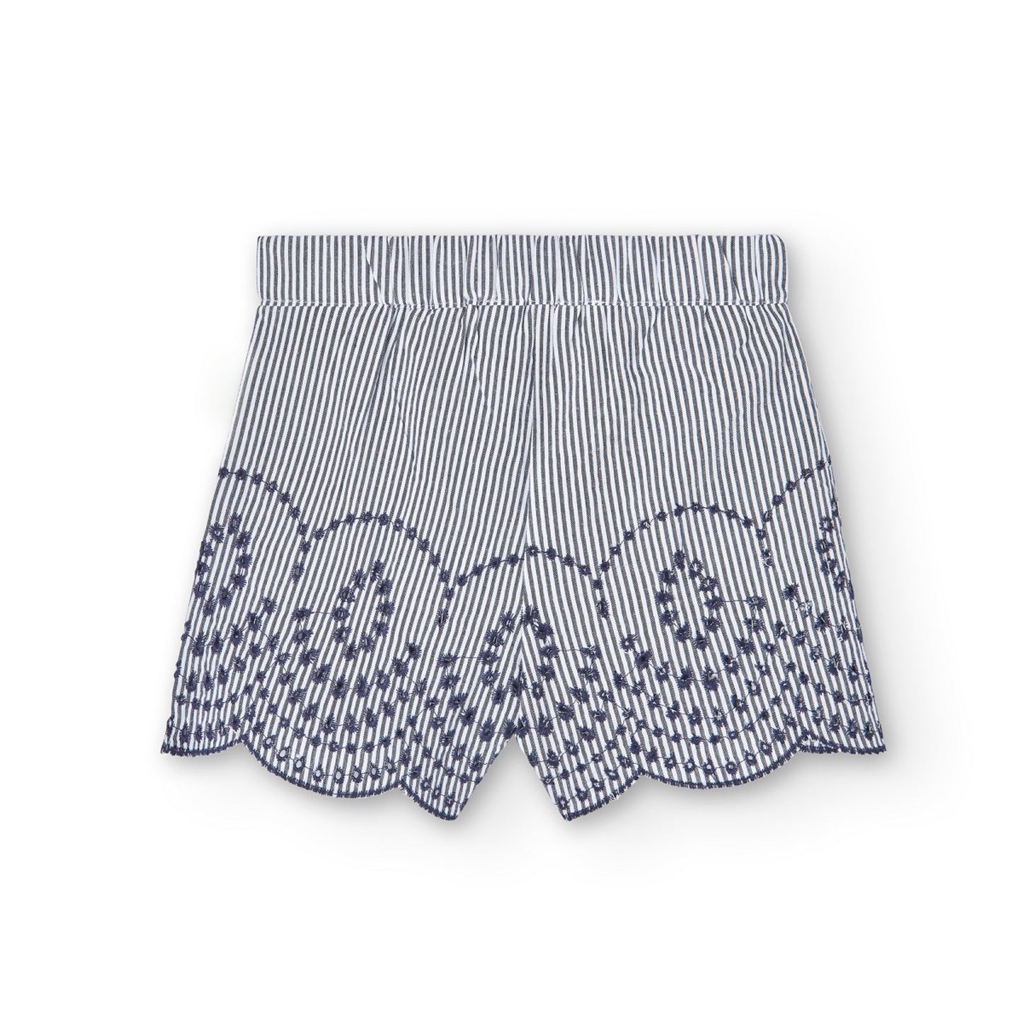 Pantaloncini in popeline a strisce da bambina