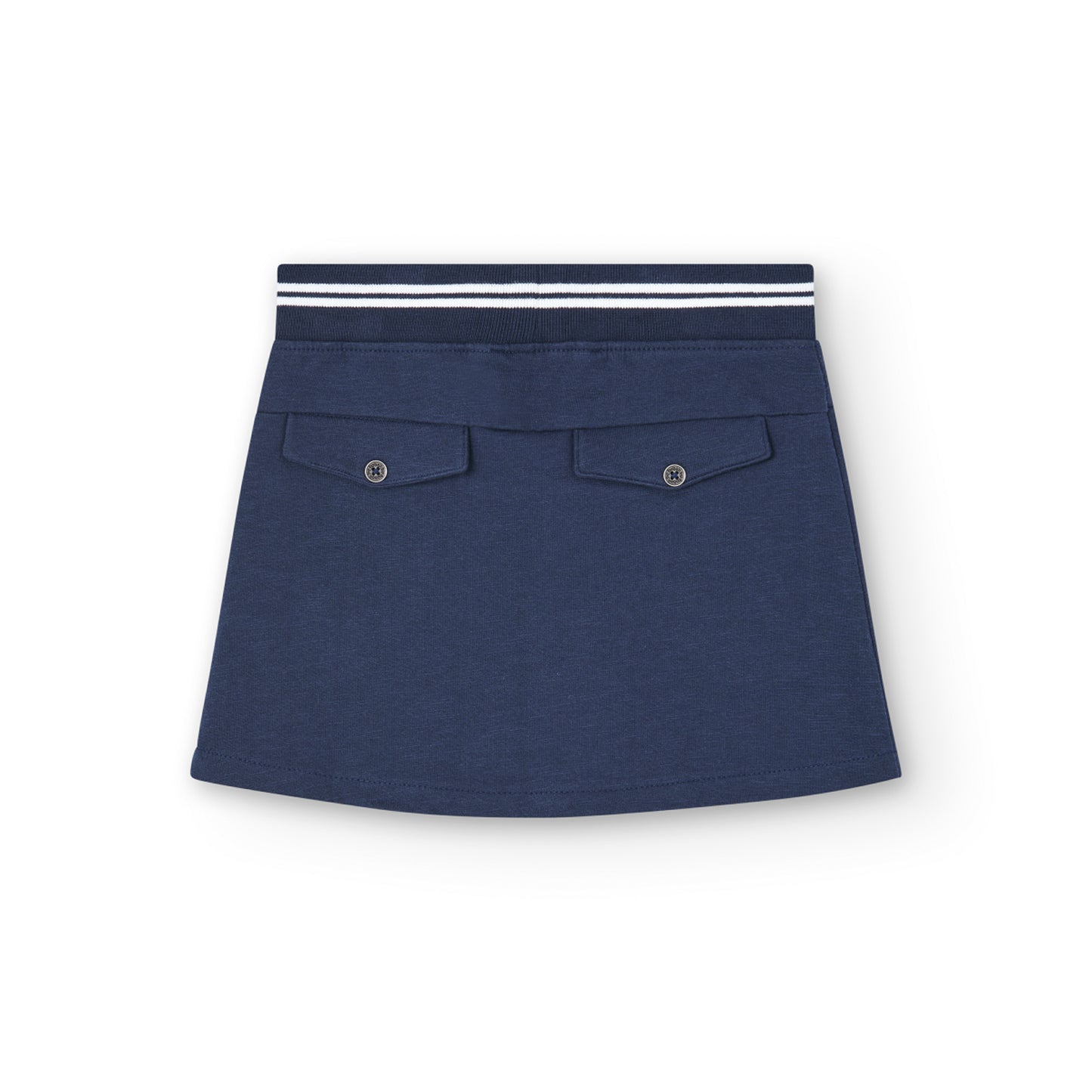 Gonna felpata flammé da bambina blu marino