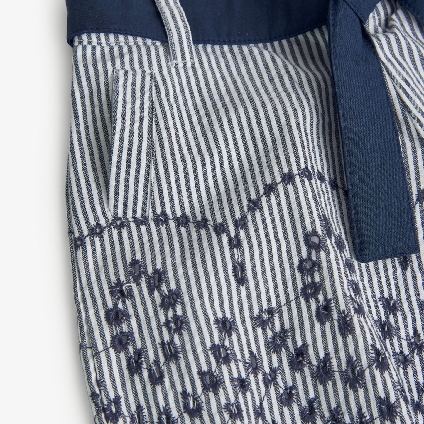Vestito in popeline a strisce da bambina