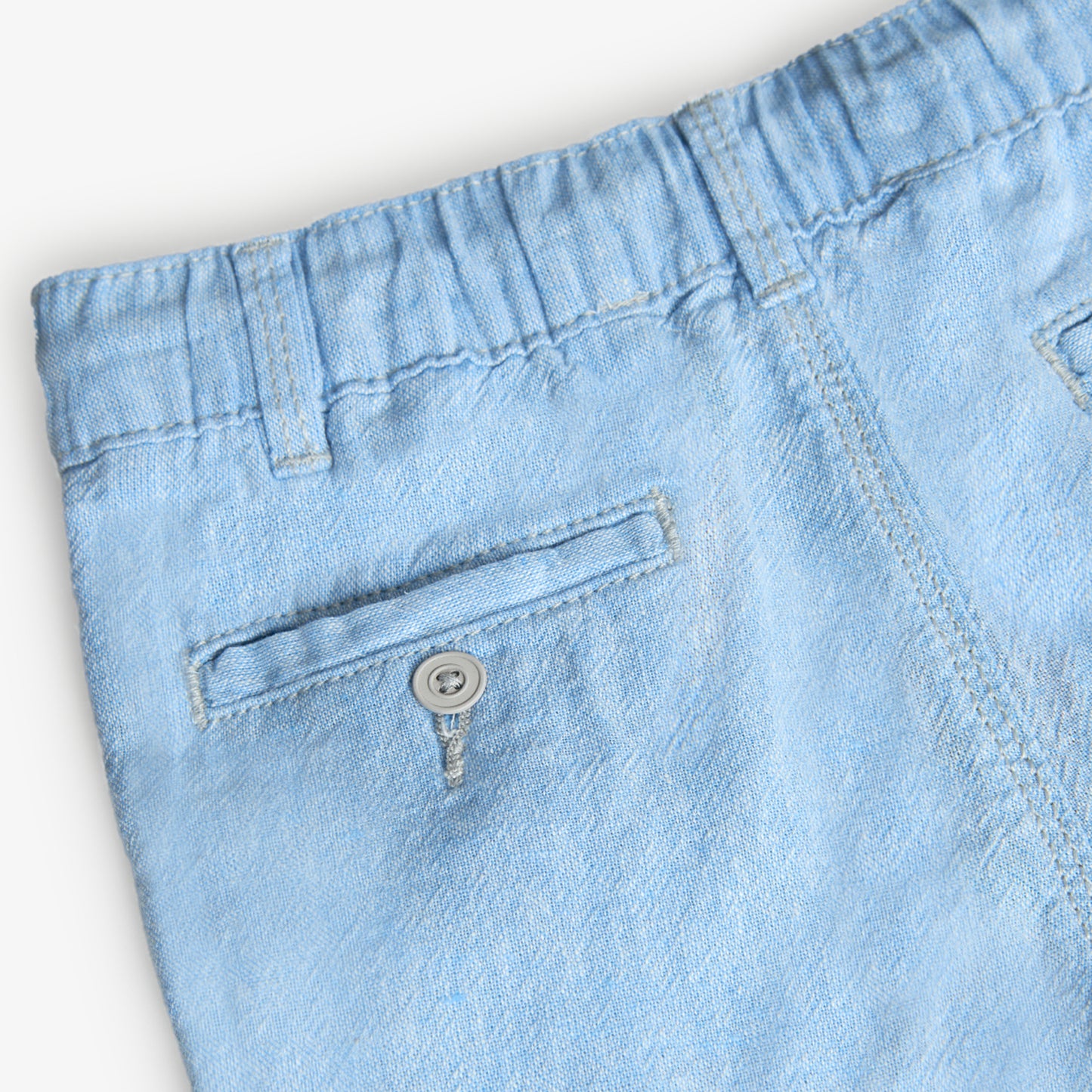 Pantaloni di lino bicolore da bambino celeste