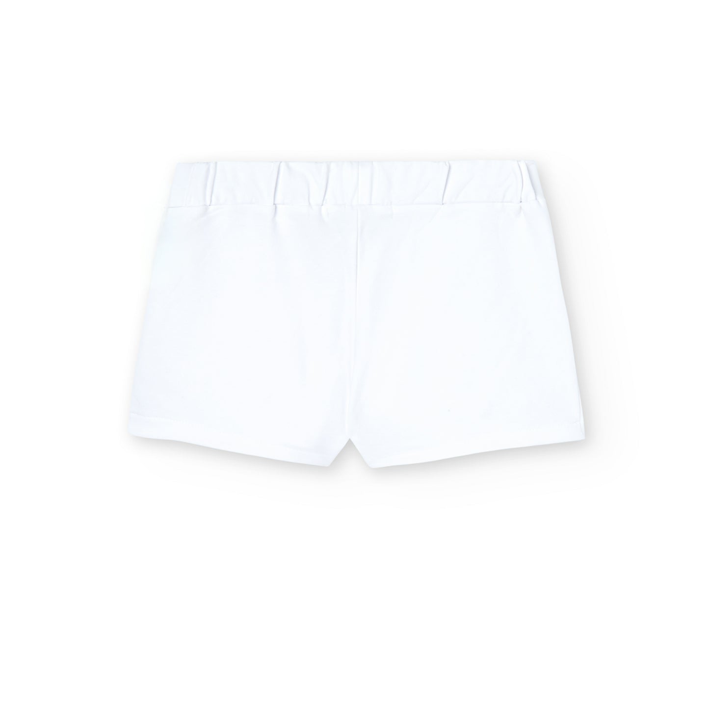 Pantaloncini felpati elasticizzati da bambina bianchi