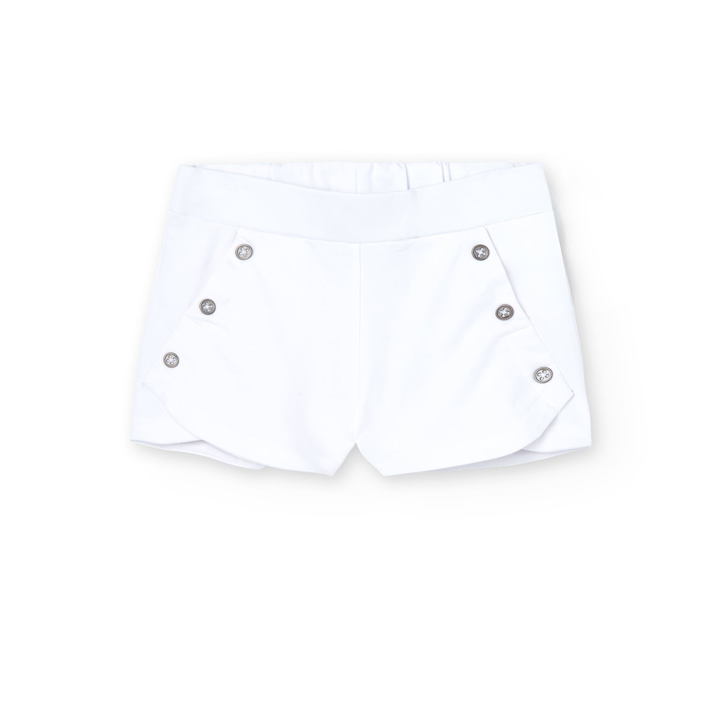 Pantaloncini felpati elasticizzati da bambina bianchi