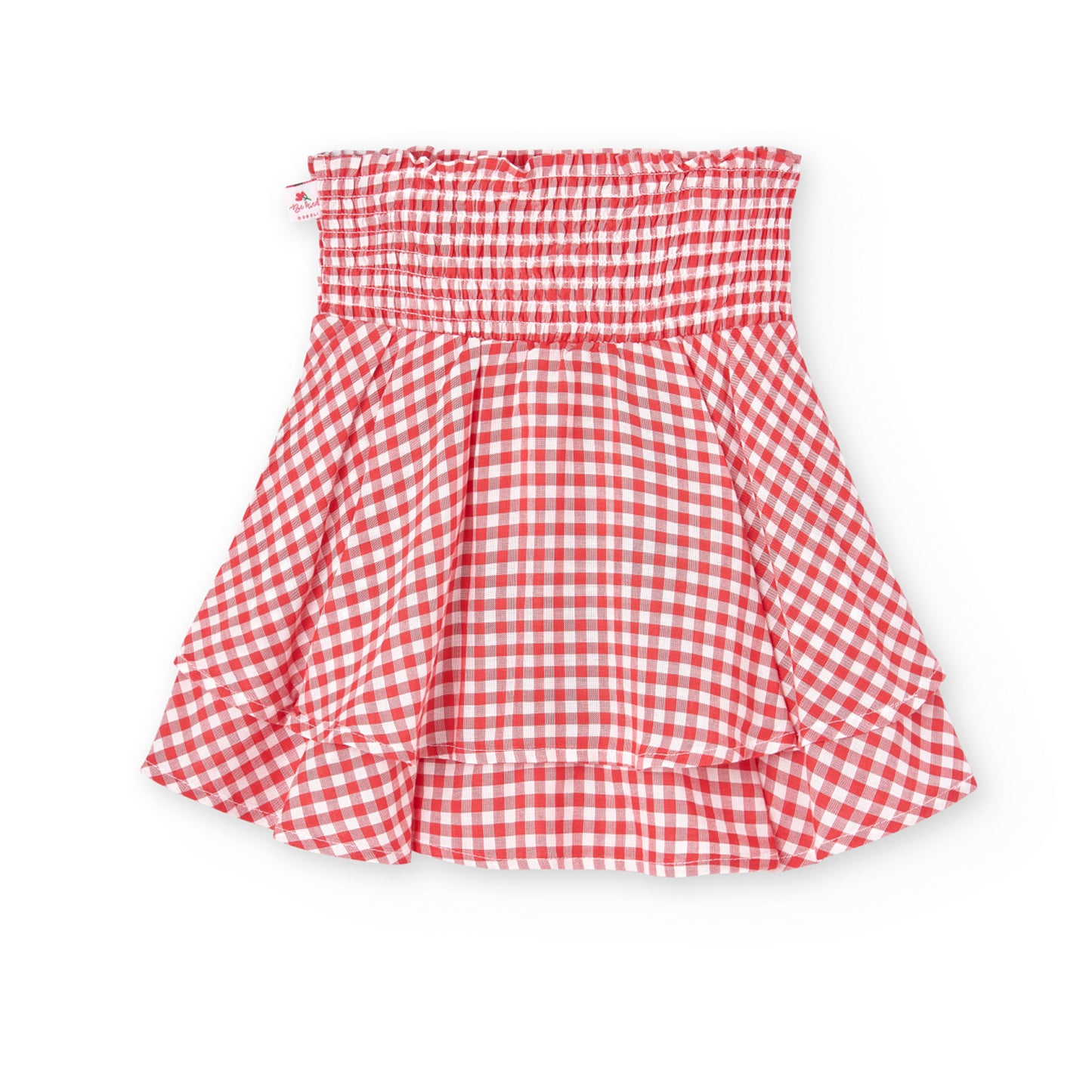 Gonna in viscosa a quadri vichy da bambina