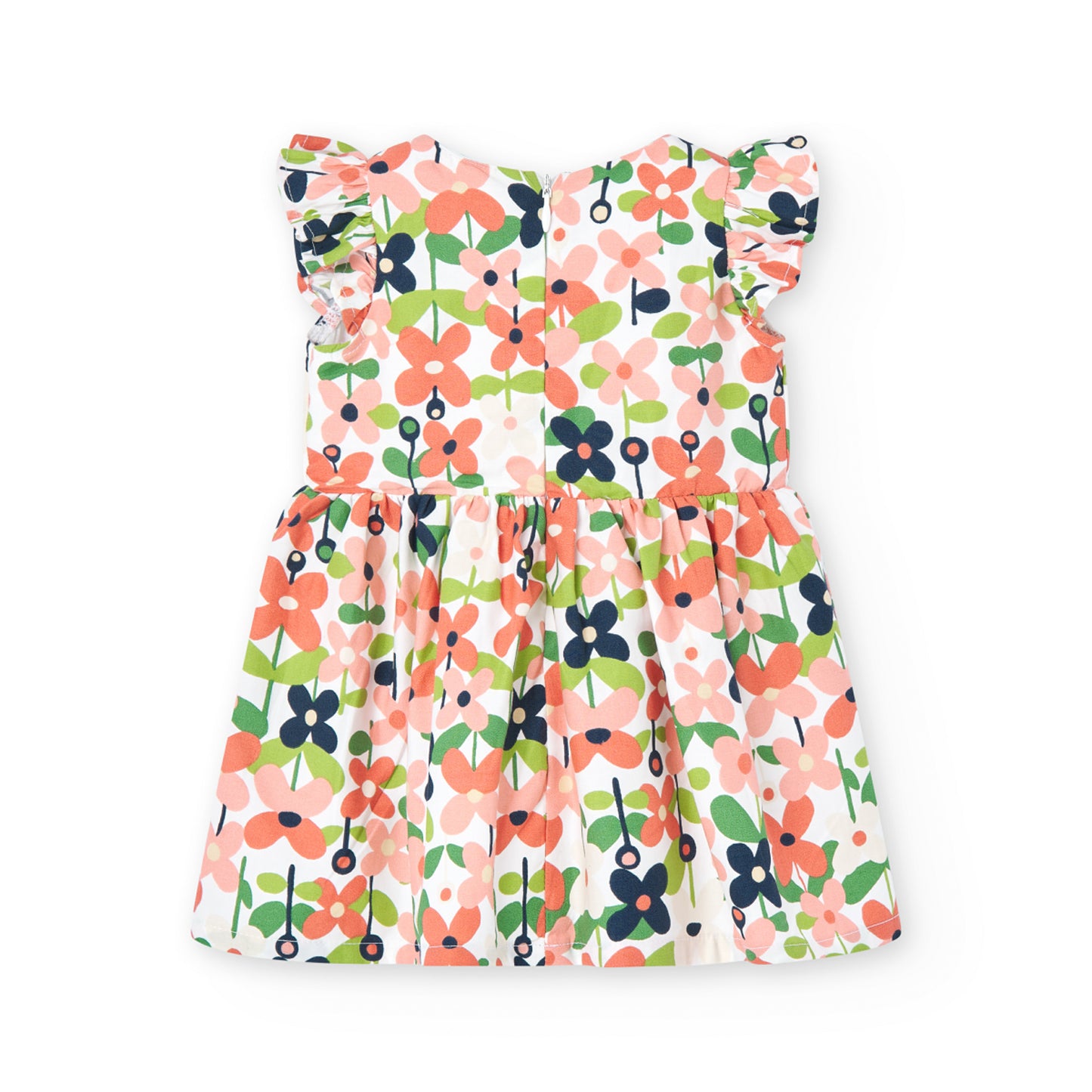 Vestito in raso stampa a fiori bambina
