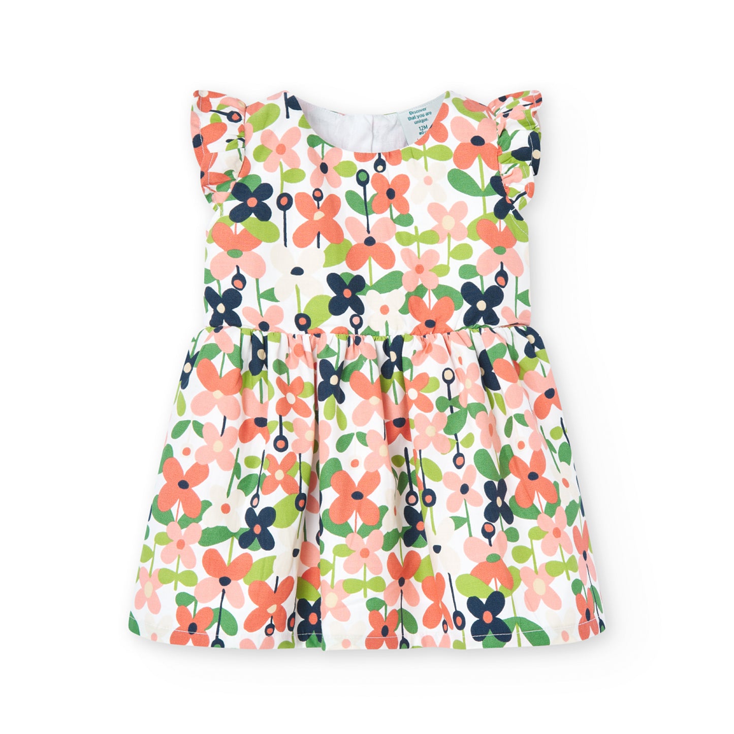 Vestito in raso stampa a fiori bambina
