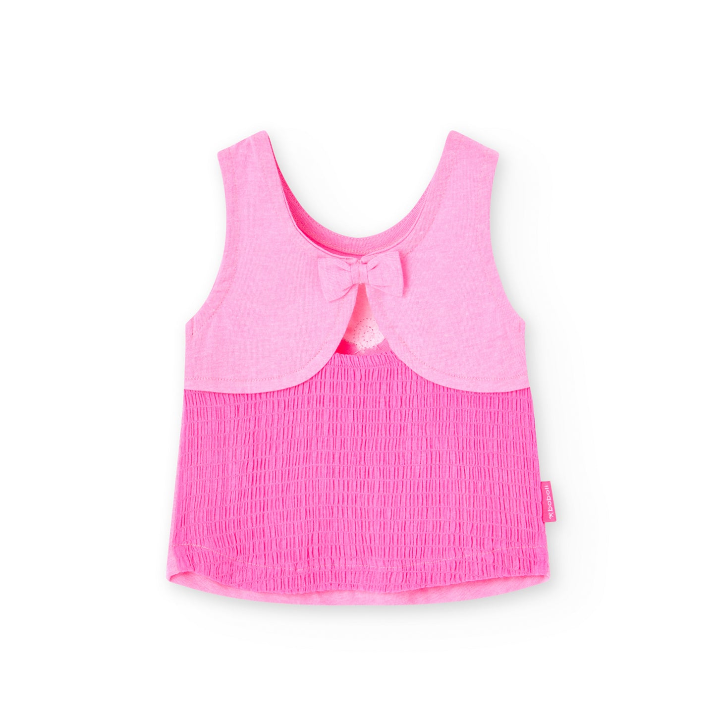 Canotta in jersey rosa da bambina