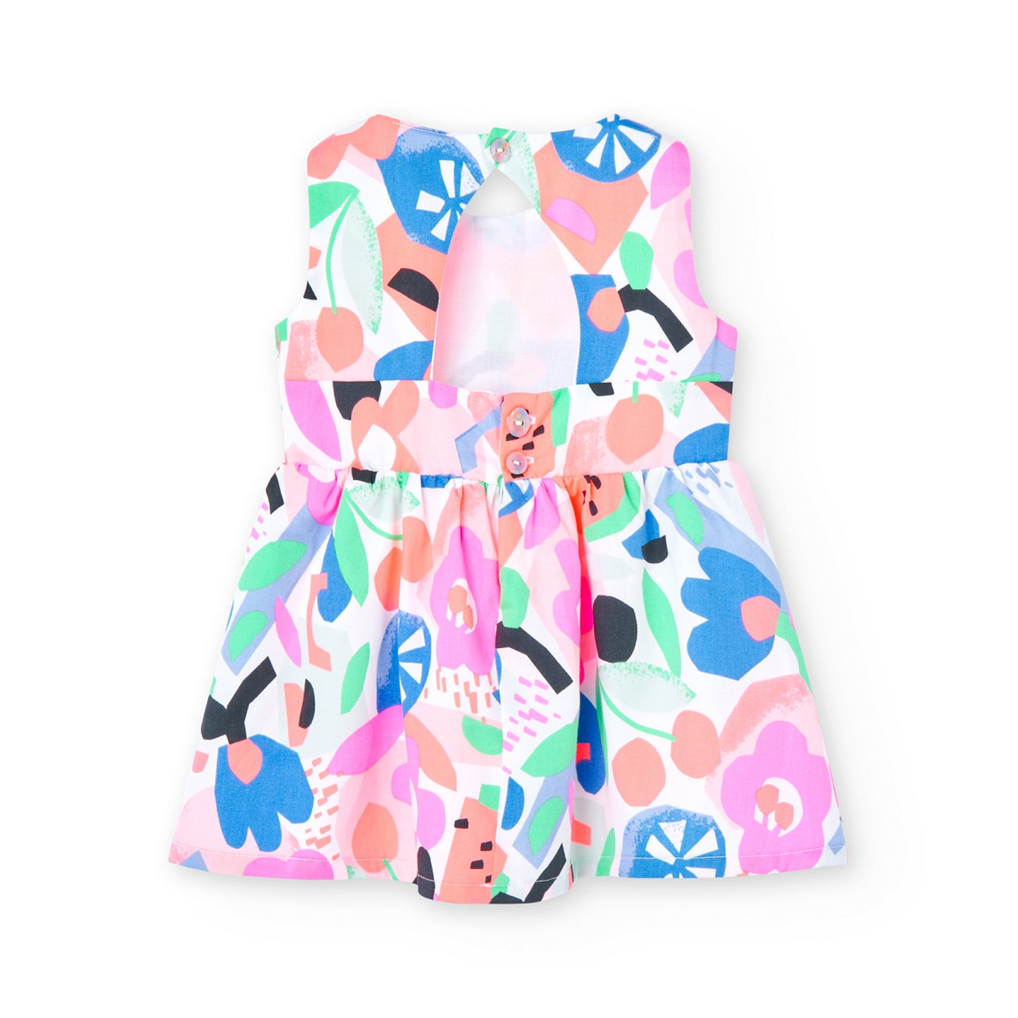 Vestito in raso stampa a fiori da bambina