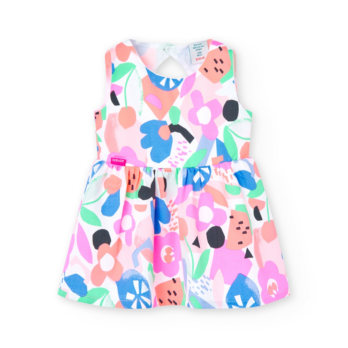 Vestito in raso stampa a fiori da bambina