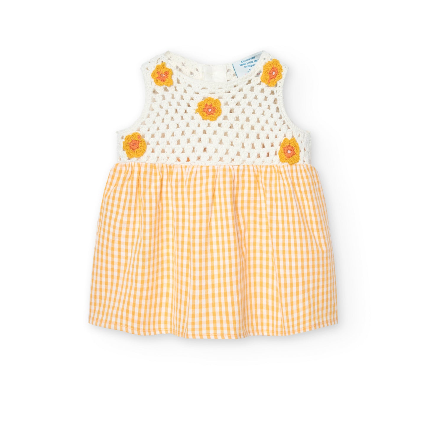 Vestito popeline quadri giallo