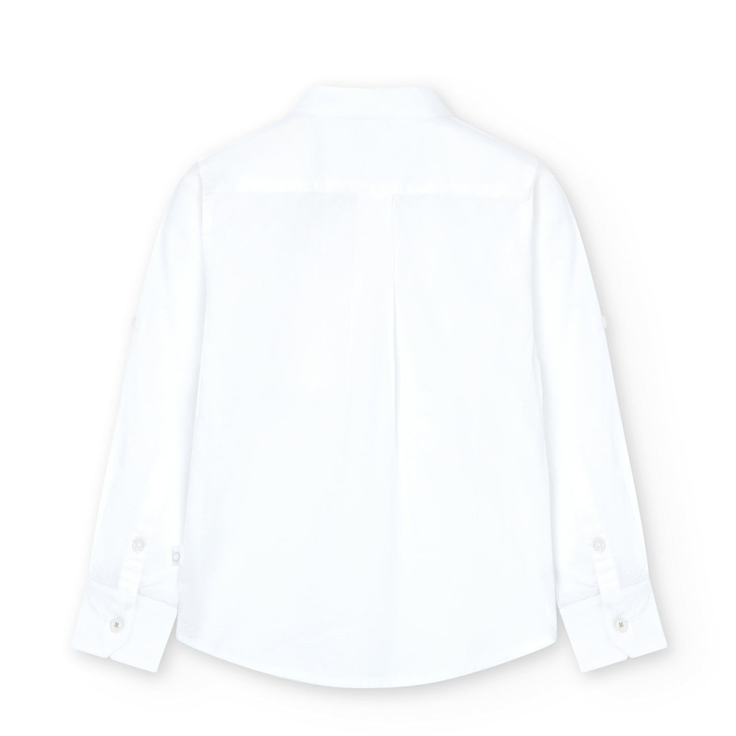 Camicia bianca in cotone tessuto a fantasia collo Mao