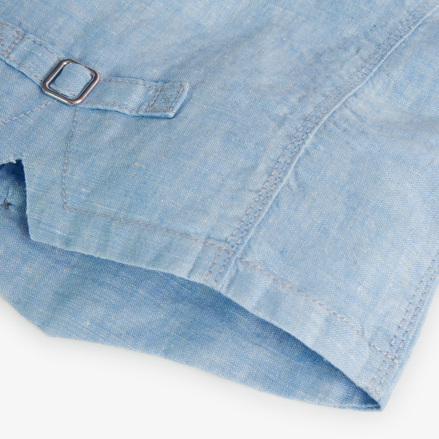 Gilet di lino bicolore da bambino celeste