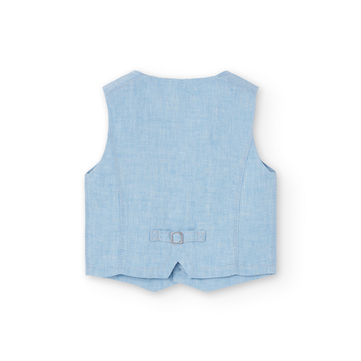 Gilet di lino bicolore da bambino celeste