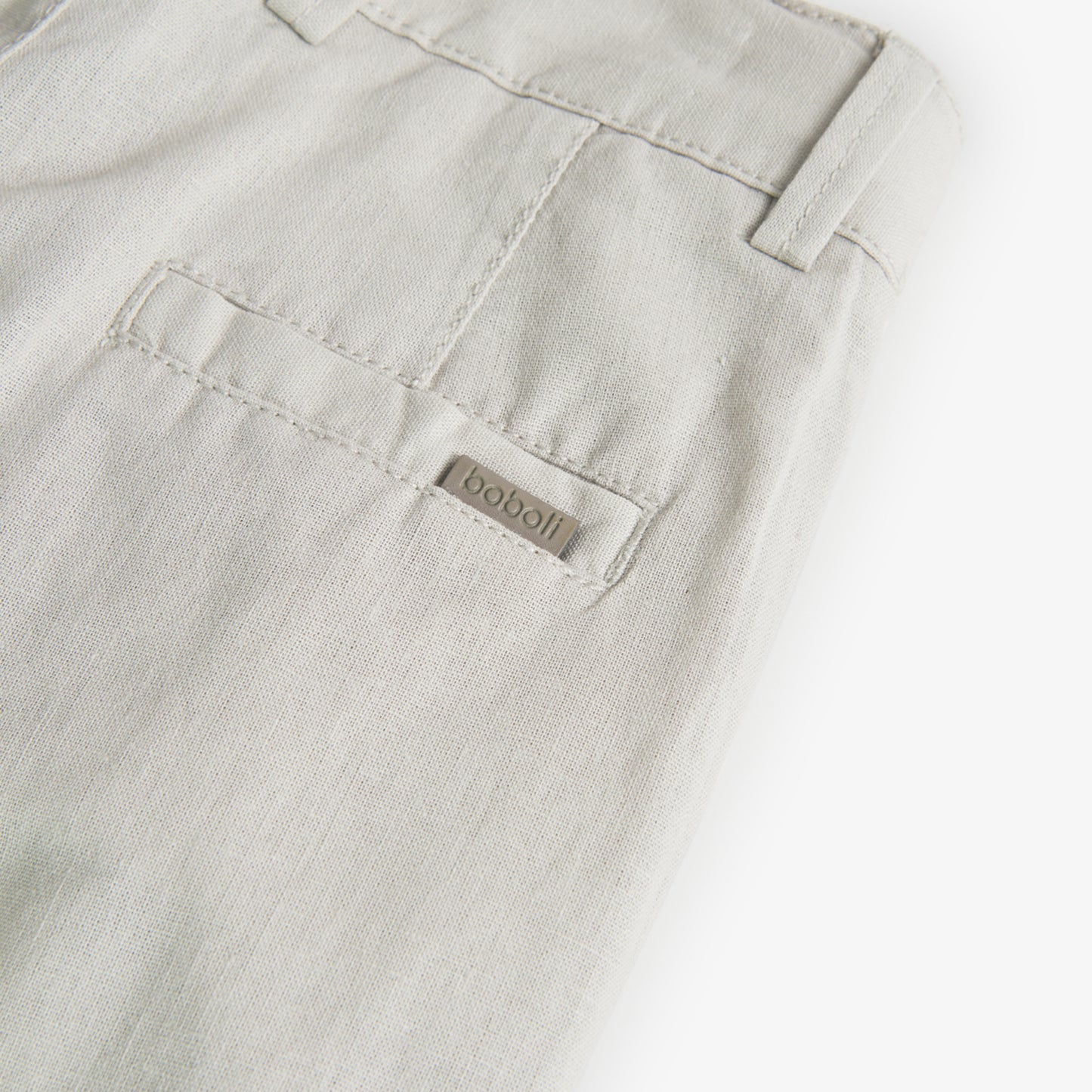 Pantaloni bambino cotone-lino, beige