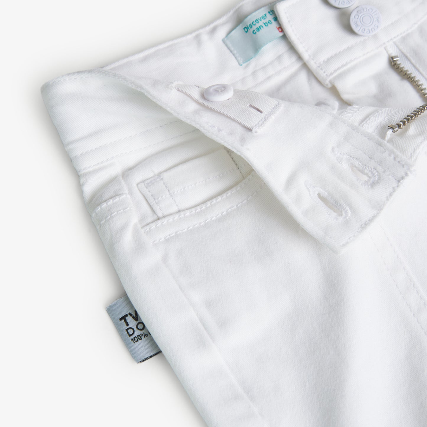 Pantaloni in sarge elasticizzati da bambina bianchi