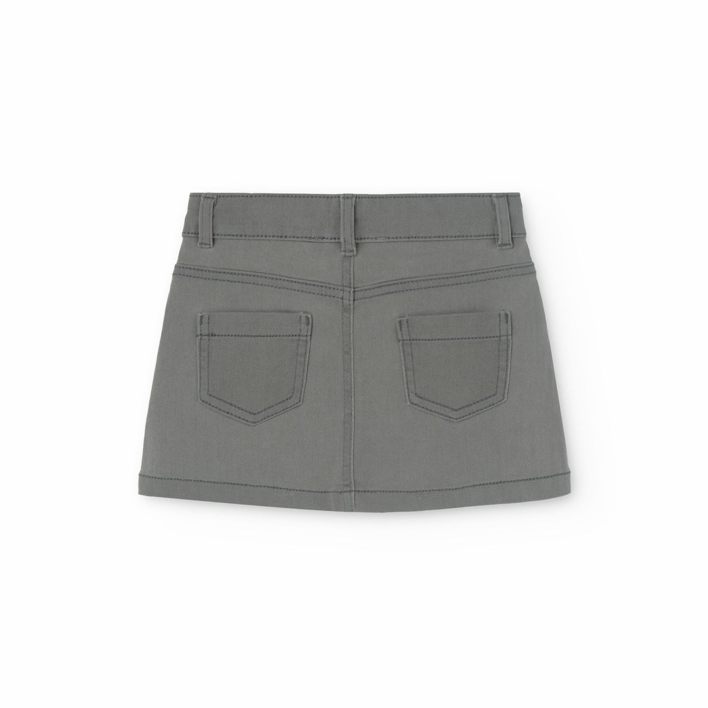 Gonna in jeans denim elasticizzato bambina, grigio