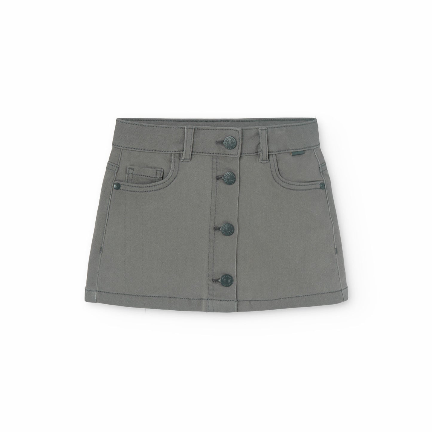 Gonna in jeans denim elasticizzato bambina, grigio