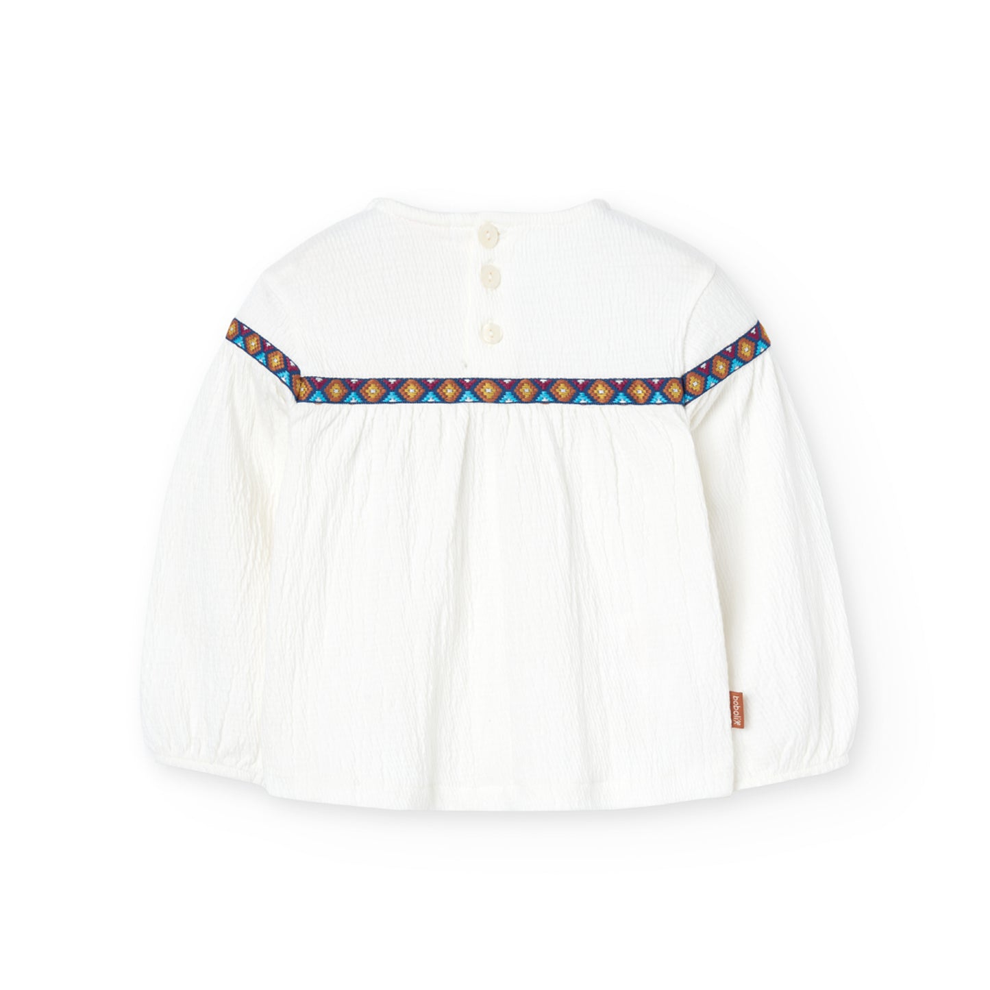 Maglietta in maglia per bambina bianca fiori