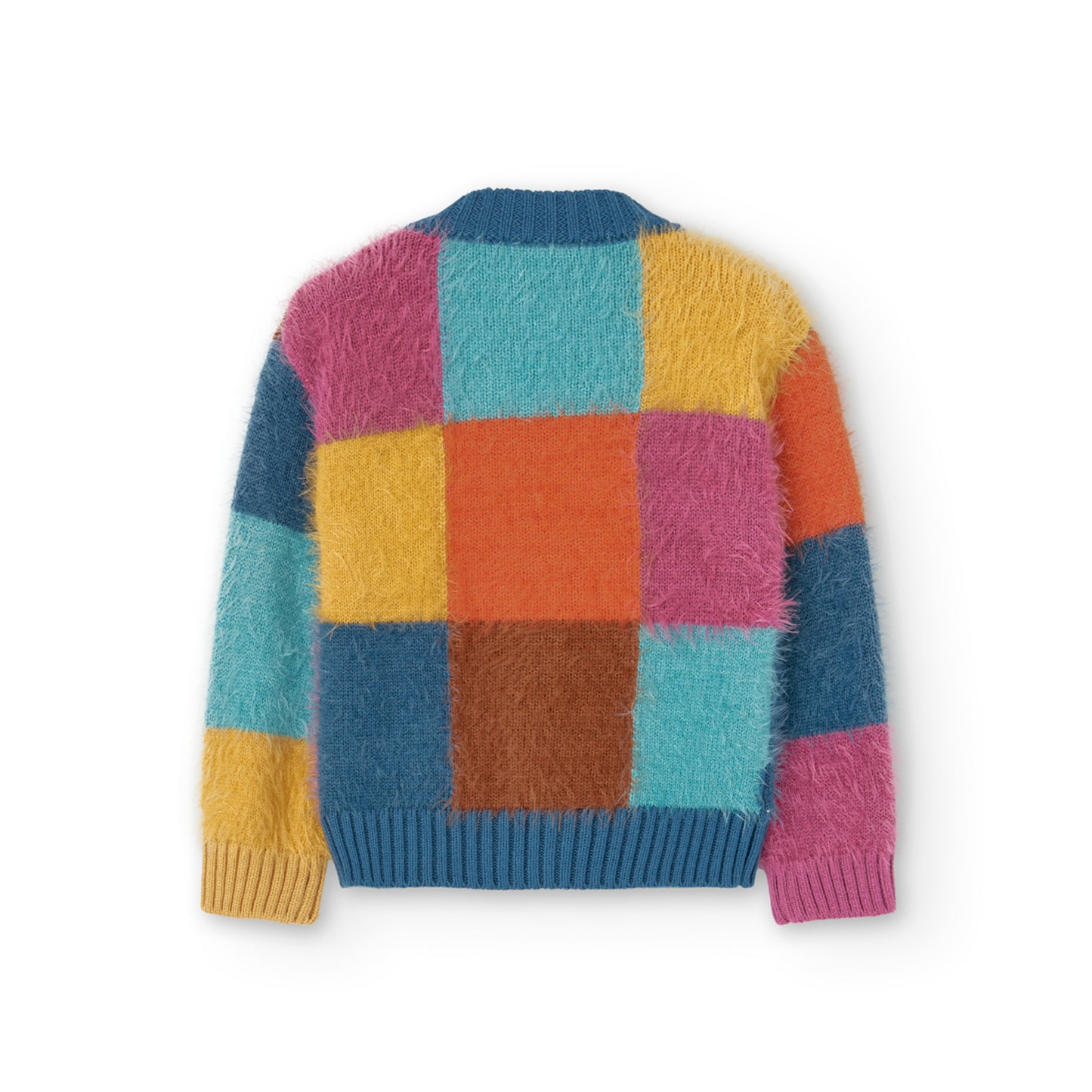 Cardigan in maglia per bambina fantasia a quadri