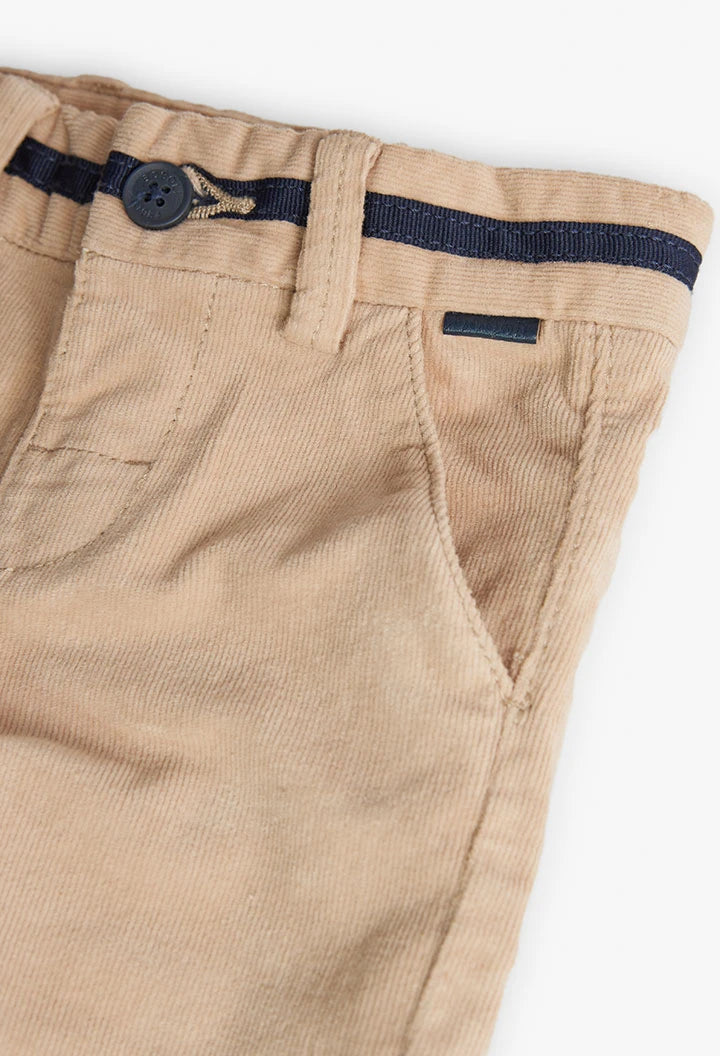 Pantaloni in microvelluto a coste per bambino beige