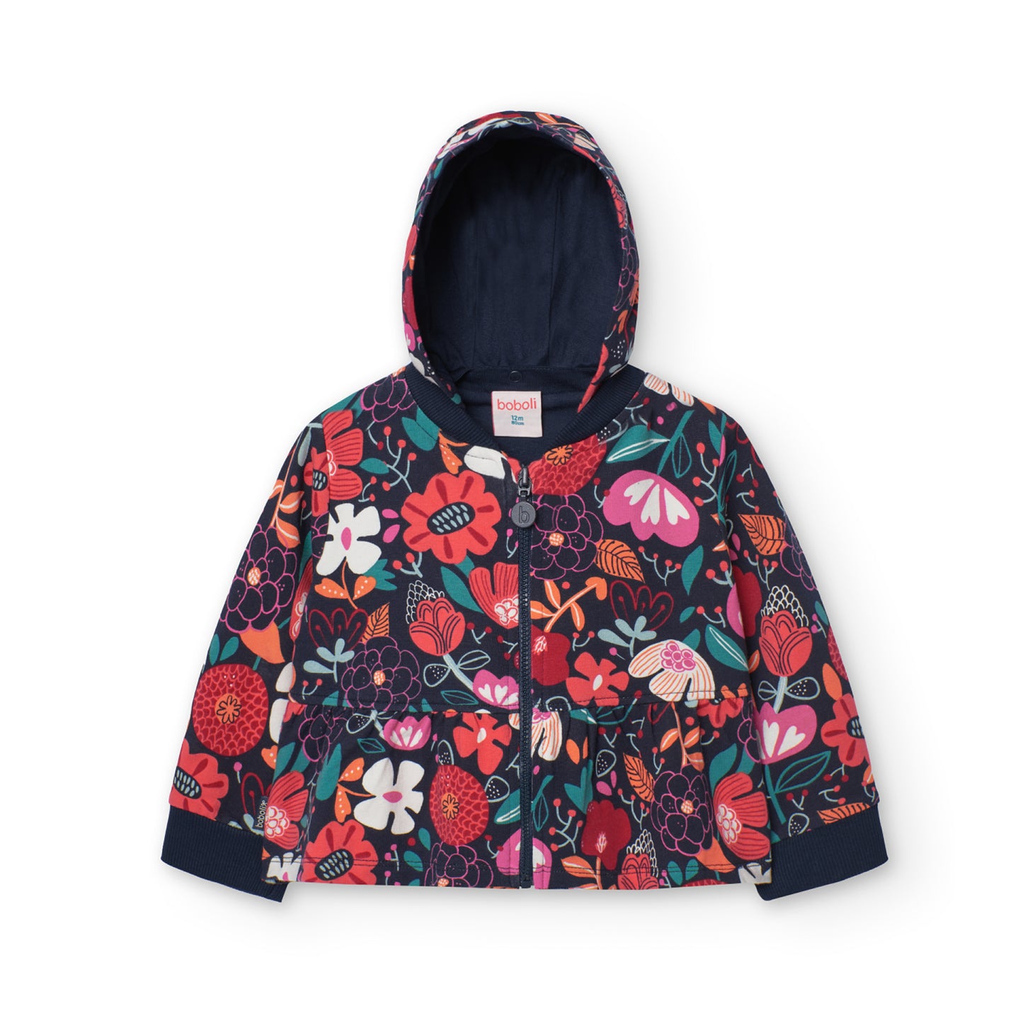Felpa bambina con stampa floreale