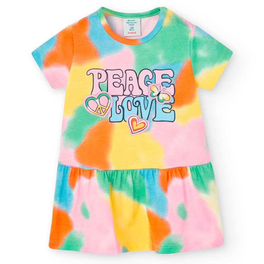 Vestito in cotone bambina, arcobaleno