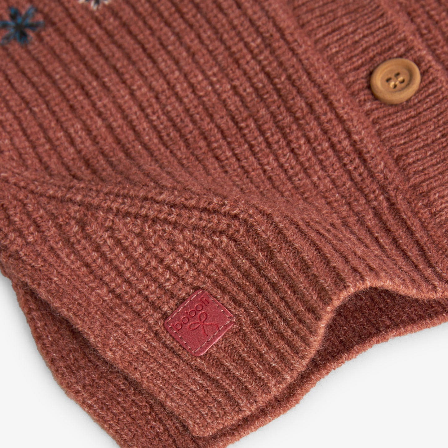 Cardigan in maglia per bambina in marrone