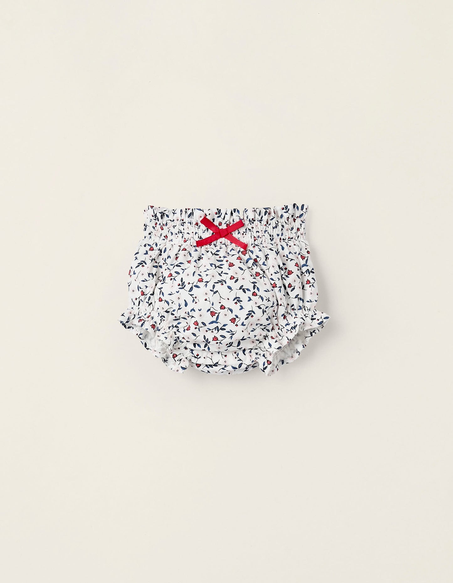 Bloomer neonata in cotone "fiori" bianco
