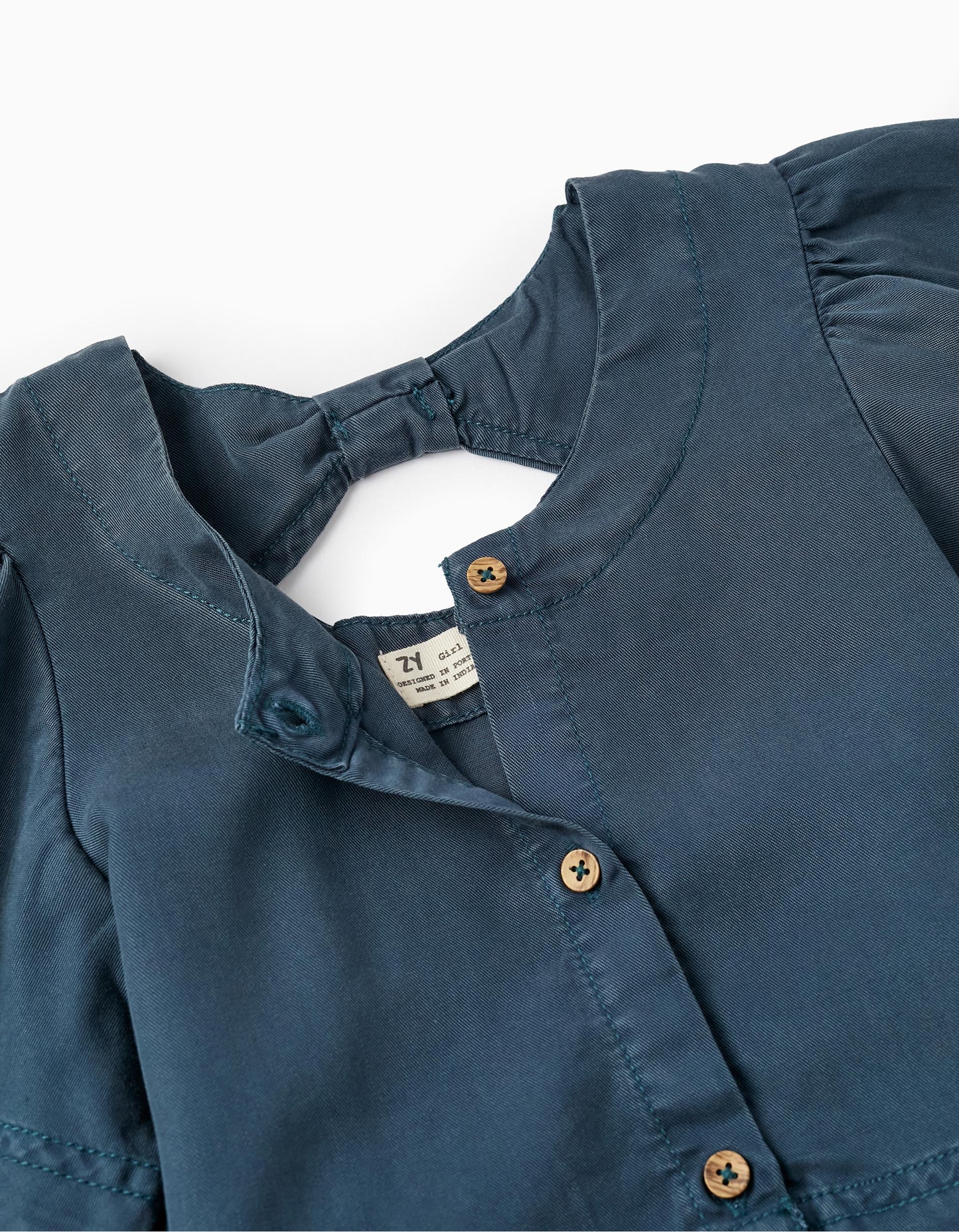 Top corto a maniche corte per bambina, blu scuro