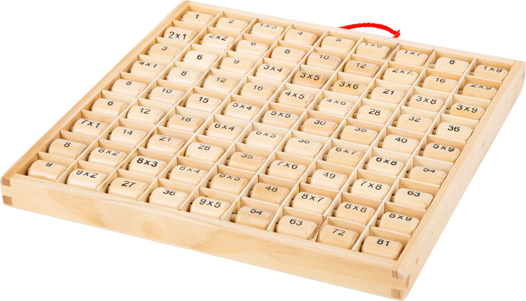 Tabella didattica in legno per le moltiplicazioni