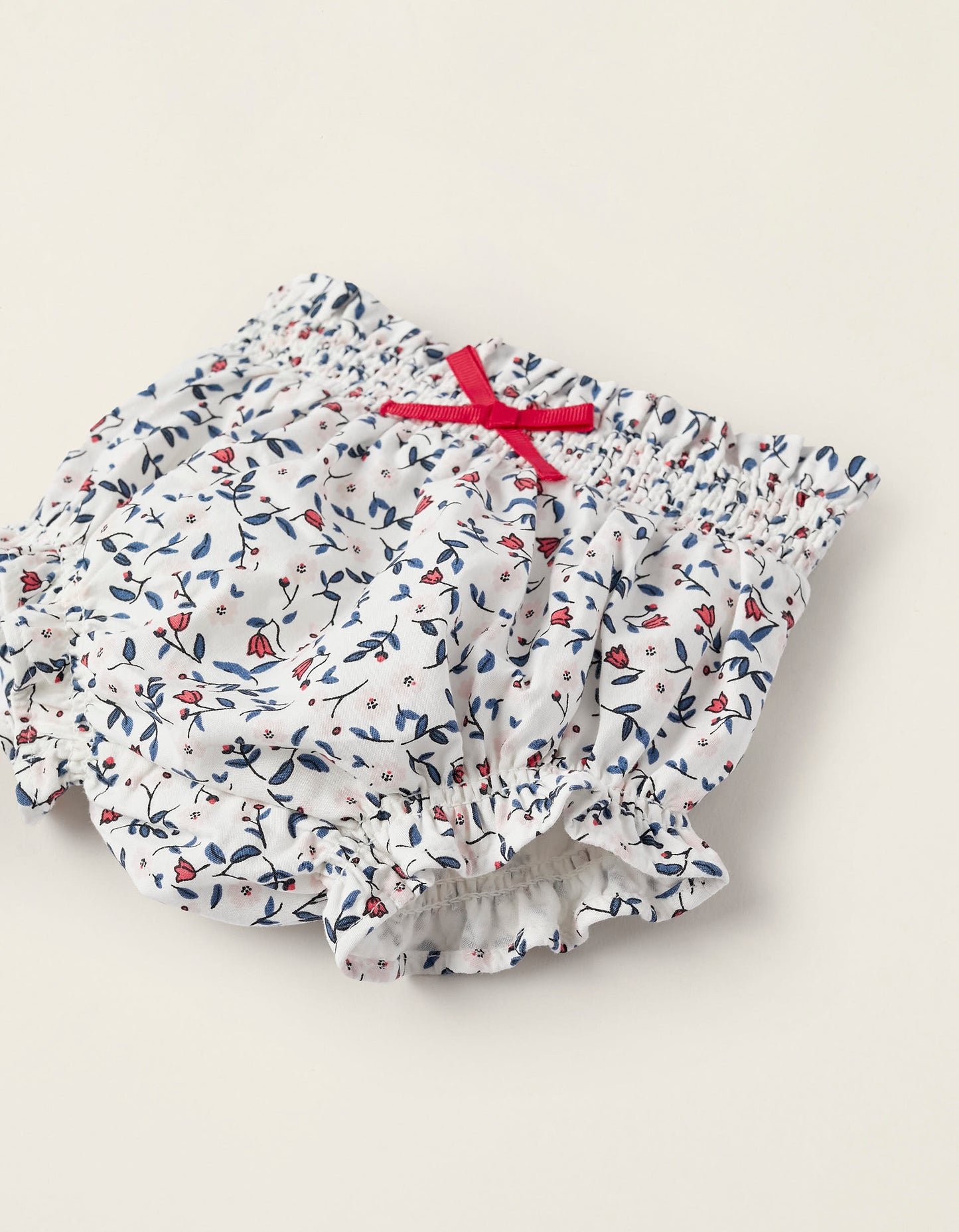 Bloomer neonata in cotone "fiori" bianco