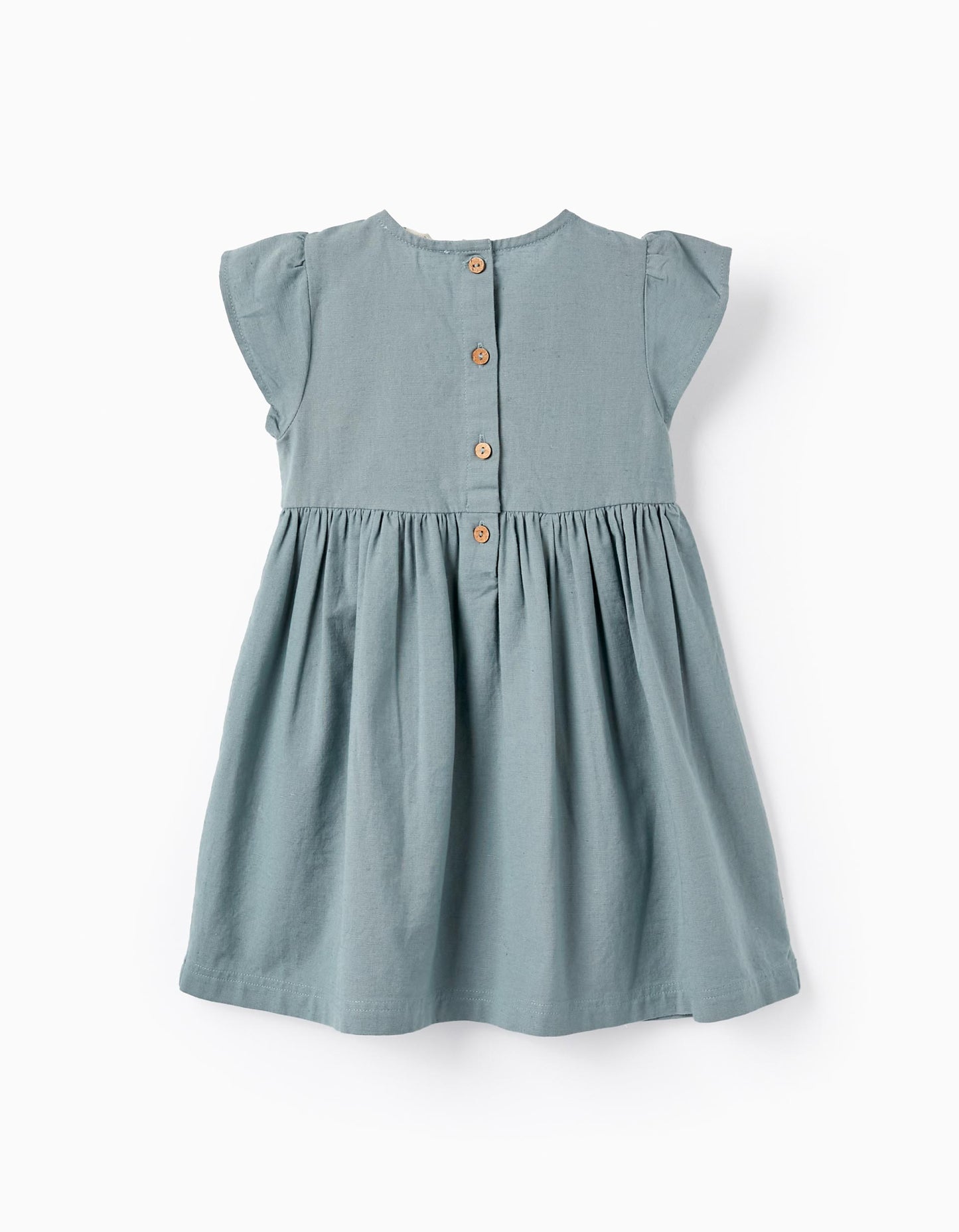 Vestito a fiori ricamato per neonata, blu