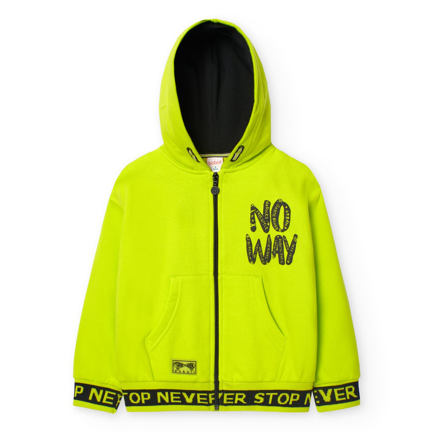 Giacca in felpa per bambino verde lime