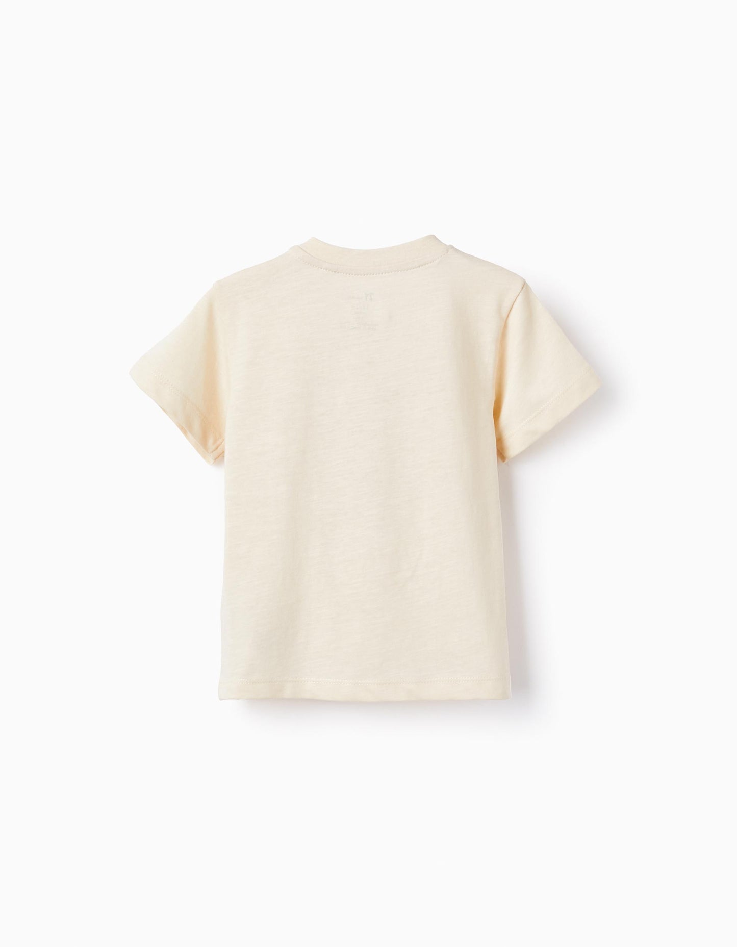 Maglietta in cotone per neonato 'macchinina', beige