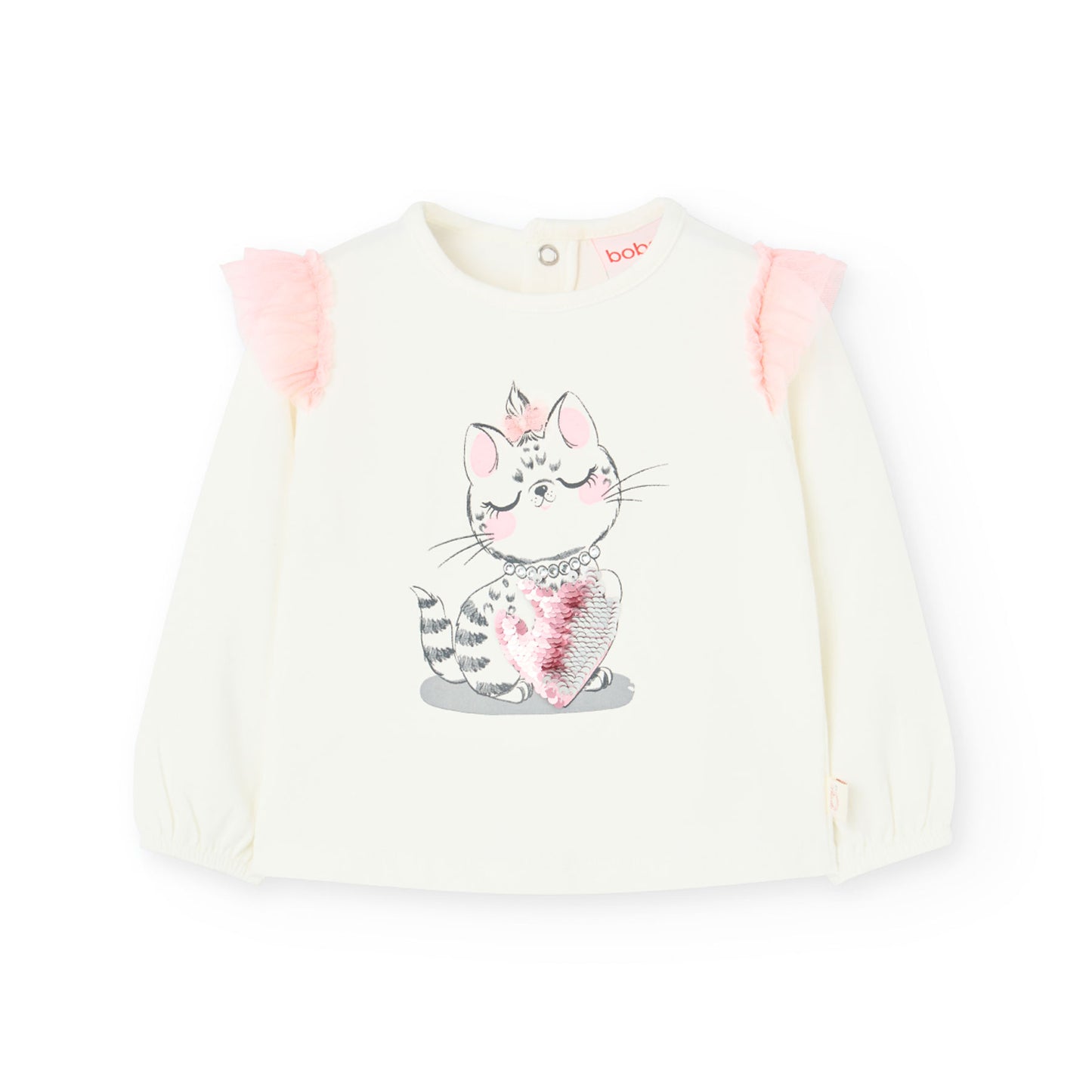 Maglietta di cotone per bambina in bianco