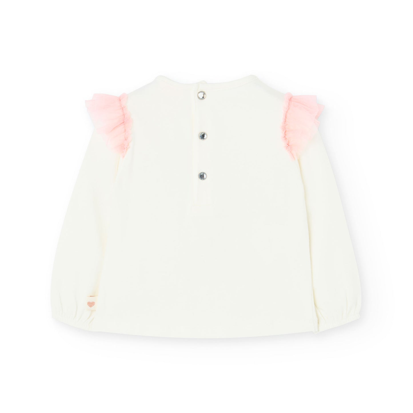 Maglietta di cotone per bambina in bianco