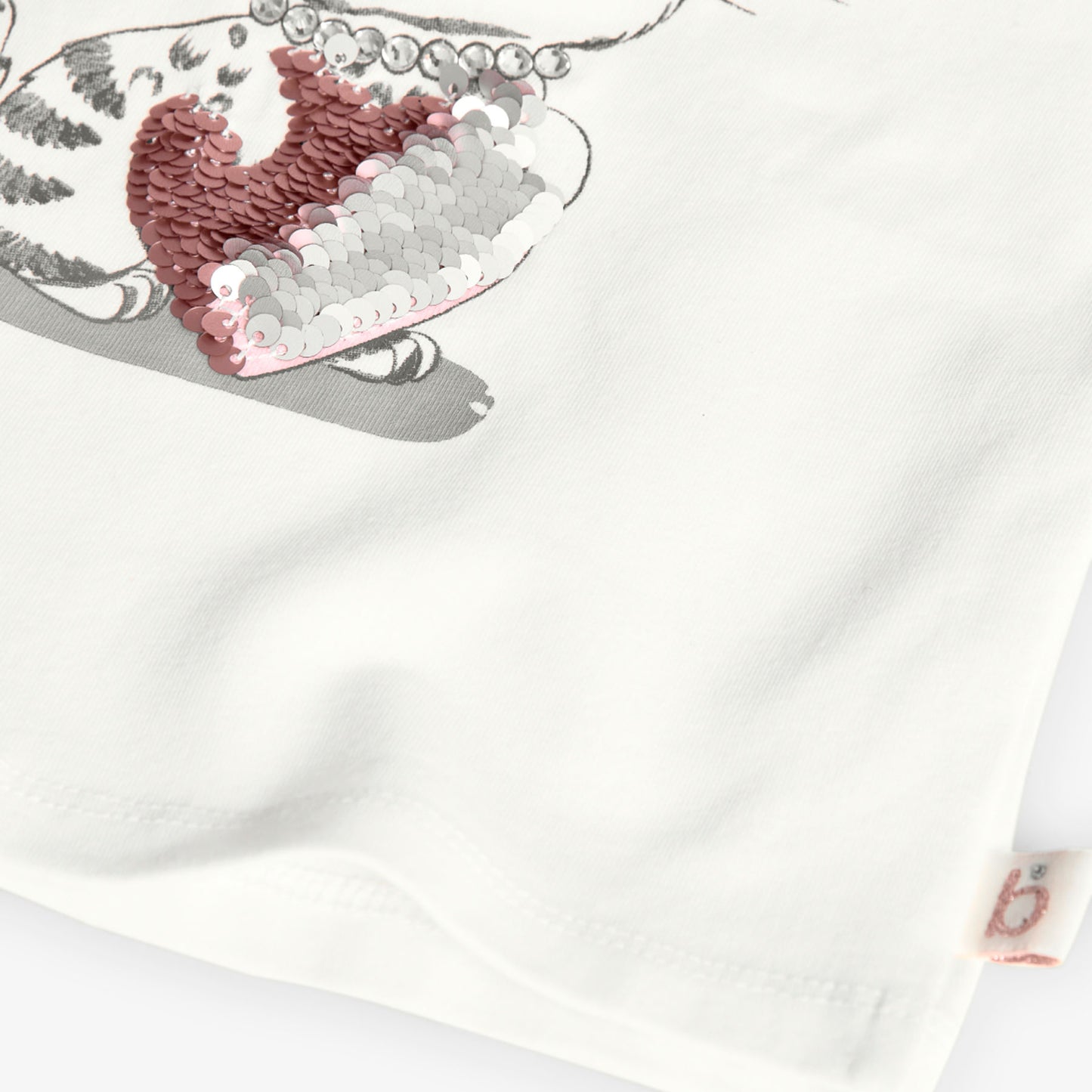 Maglietta di cotone per bambina in bianco