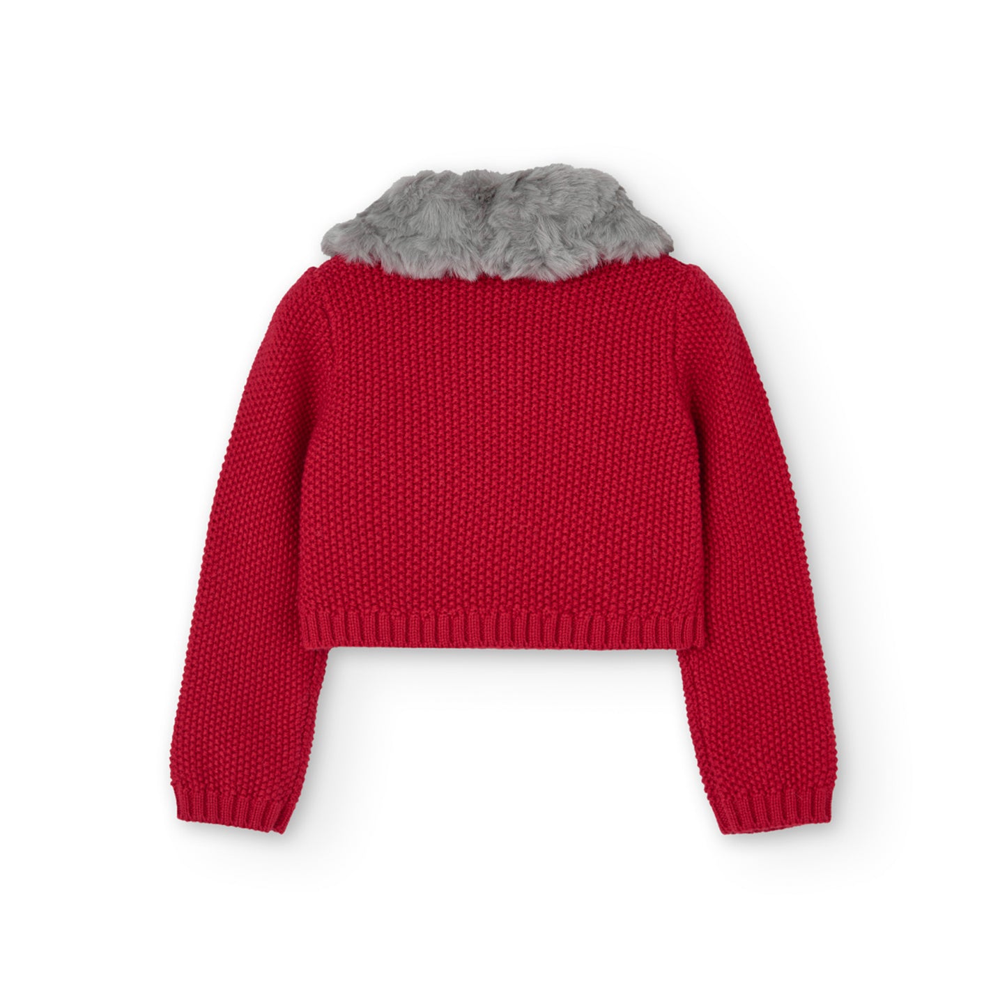 Cardigan in maglia in rosso granata