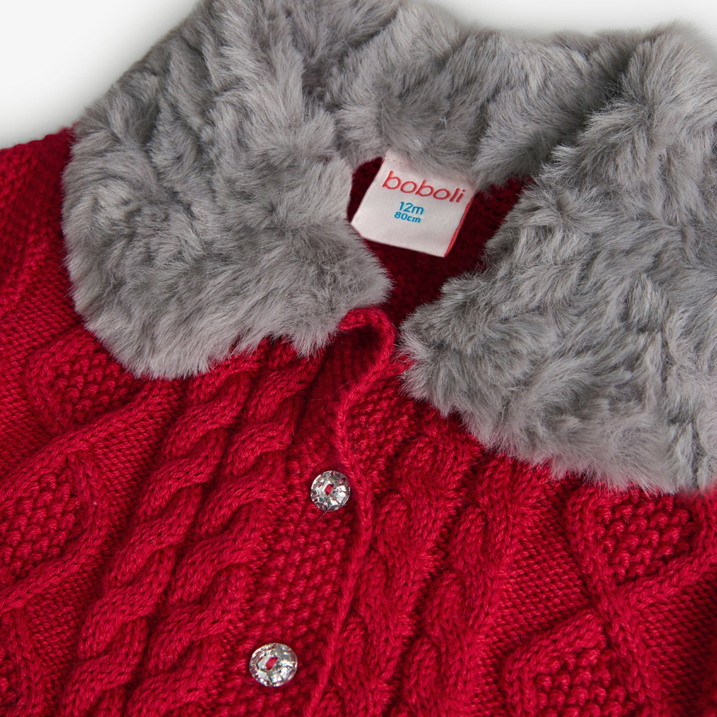 Cardigan in maglia in rosso granata
