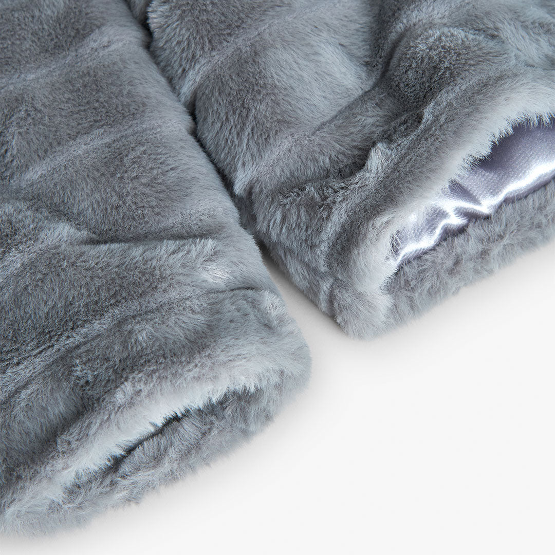 Giacca pelo ecologica bambina grigio