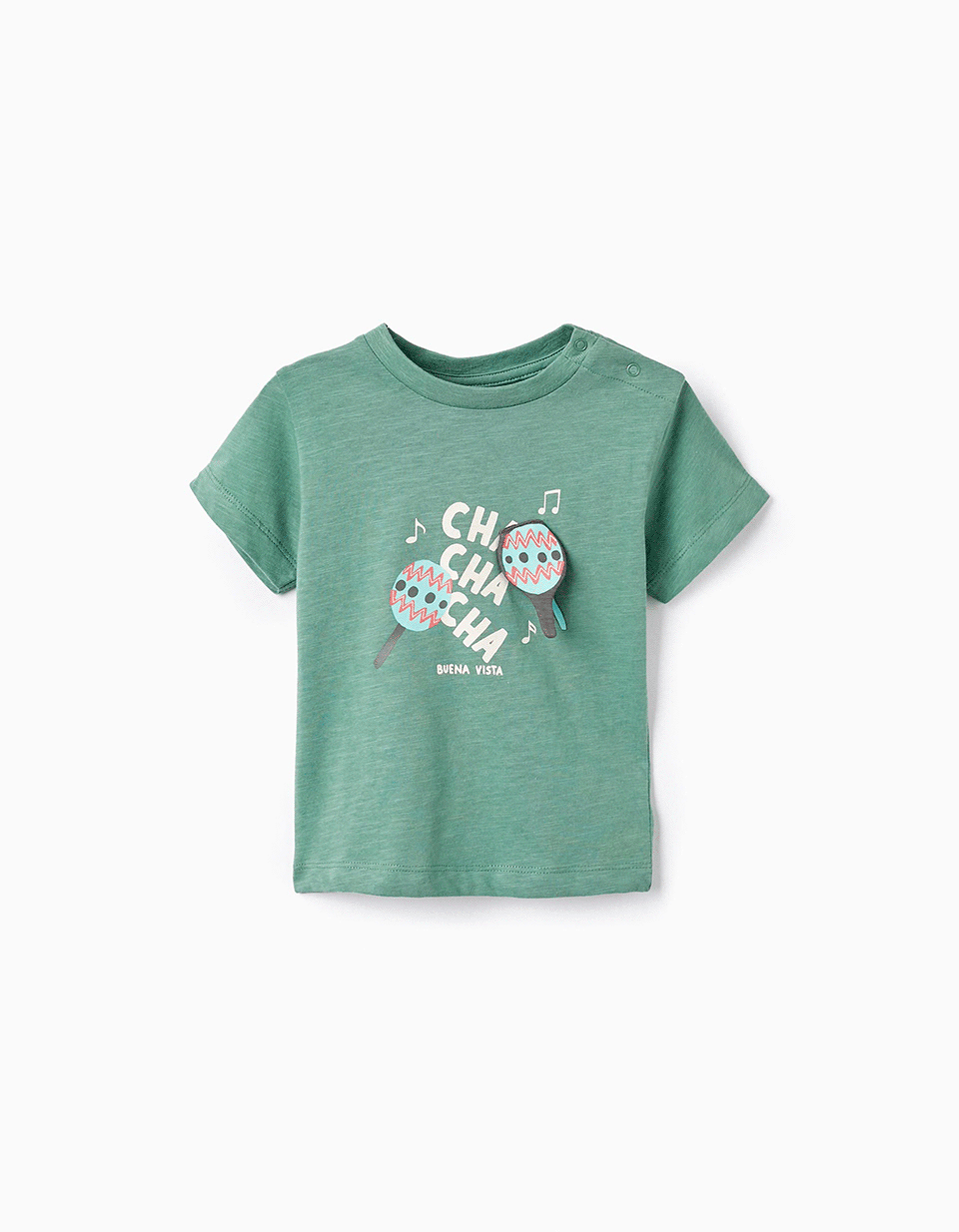 Maglietta in cotone per neonato "maracas", verde